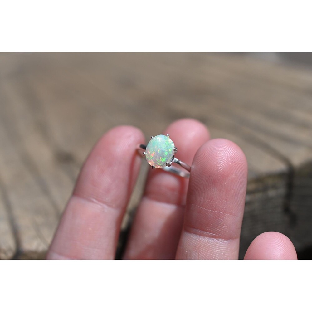 Opal engagement ring size 7 in 925 sterling silver